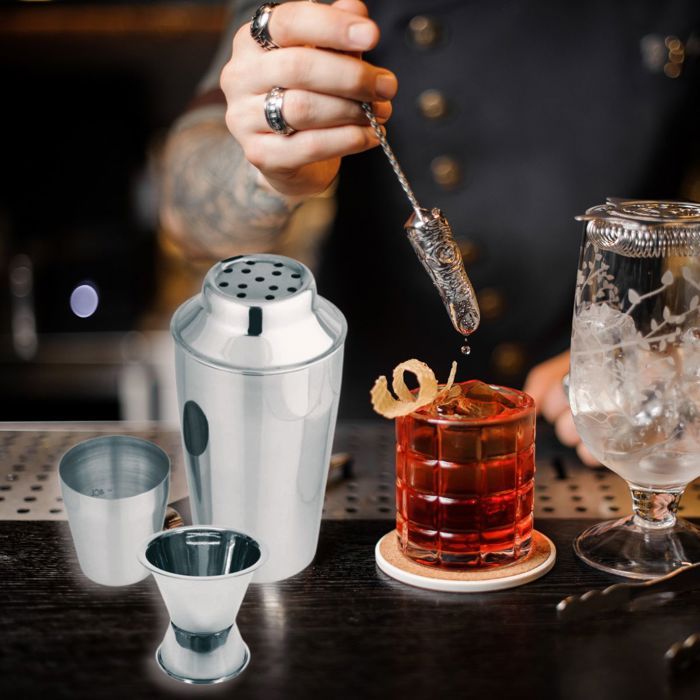 Set Shaker a cocktails en inox 400 ml et doseur a alcool 2 et 4 cl - FACKELMANN - Bar Concept
