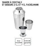 Set Shaker a cocktails en inox 400 ml et doseur a alcool 2 et 4 cl - FACKELMANN - Bar Concept