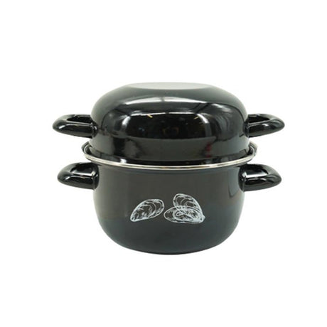 Marmite a moules émaillée - Tous feux dont induction - FACKELMANN - 20,5 x 26 x 17,5 cm - Noir