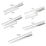 Ensemble de 5 couteaux de cuisine professionnels - NIROSTA - Inox - 24 a 33,5 cm