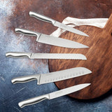 Ensemble de 5 couteaux de cuisine professionnels - NIROSTA - Inox - 24 a 33,5 cm