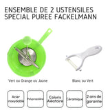 Ensemble de 2 ustensiles spécial purée avec éplucheur et moulin a légumes - FACKELMANN -