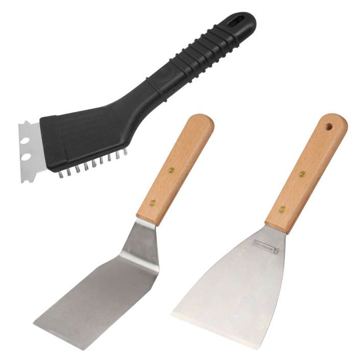 Ensemble 3 ustensiles professionnels - FACKELMANN PROFESIONAL - Pour plancha