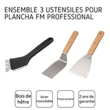 Ensemble 3 ustensiles professionnels - FACKELMANN PROFESIONAL - Pour plancha
