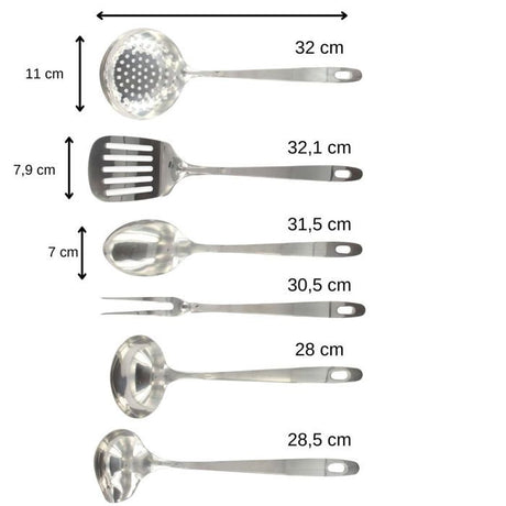 Ensemble ustensiles de cuisine 6 pieces - FACKELMANN - Oxford - Inox