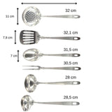 Ensemble ustensiles de cuisine 6 pieces - FACKELMANN - Oxford - Inox