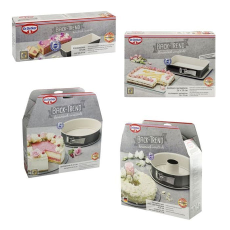 Ensemble de 4 moules a gâteaux de formes différentes de 28 a 32 cm - DR oeTKER - Back-Trend