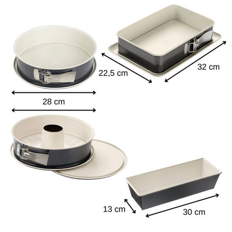 Ensemble de 4 moules a gâteaux de formes différentes de 28 a 32 cm - DR oeTKER - Back-Trend