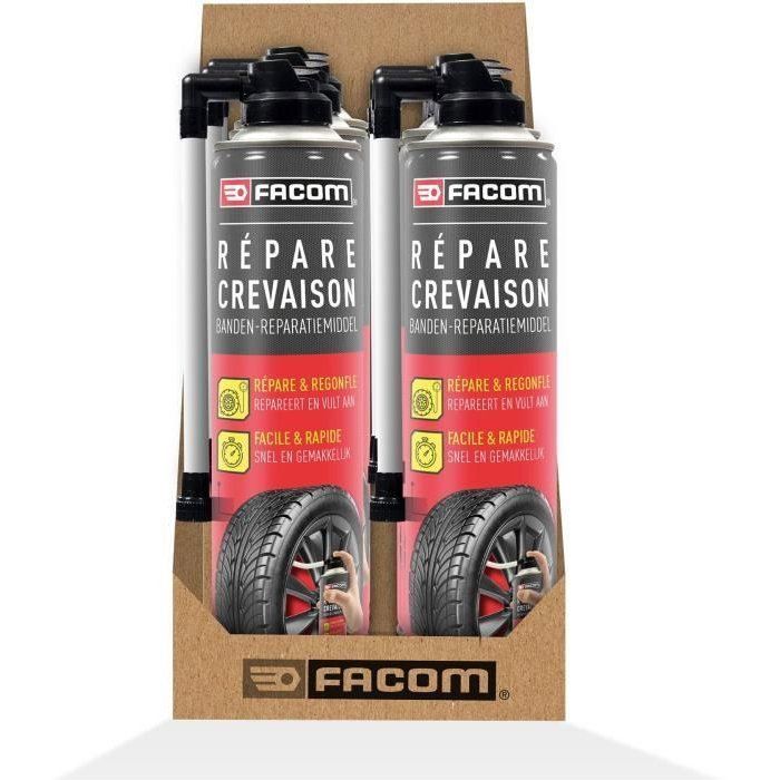 Répare crevaison 400ml - FACOM - sans démontage du pneu jusqu'a 195 mm avec ou sans chambre a air.