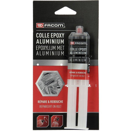 Colle epoxy alu bi-composant  28g - FACOM -  pour pieces métalliques-plastiques-bois
