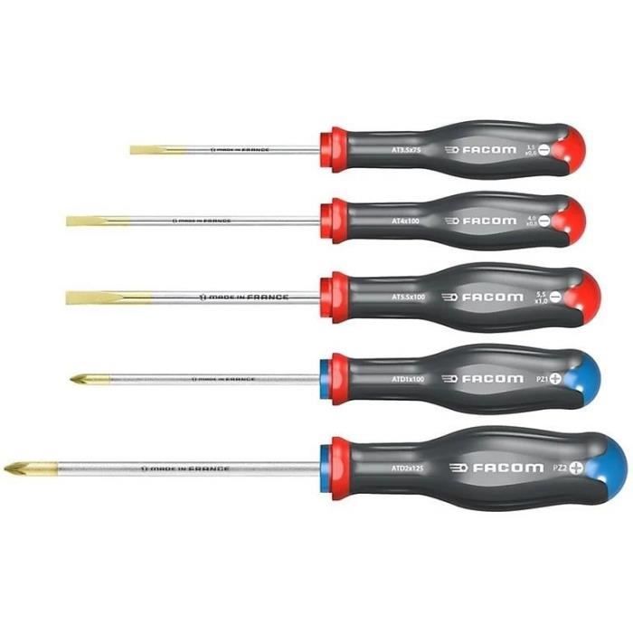 Coffret Tournevis Protwist - FACOM - AT.5PB (3 Fente + 2 Prozidriv)