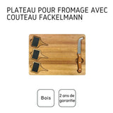 Plateau a fromage - FACKELMANN - Avec ardoises + couteau a fromage - 32 x 23 cm - Bois