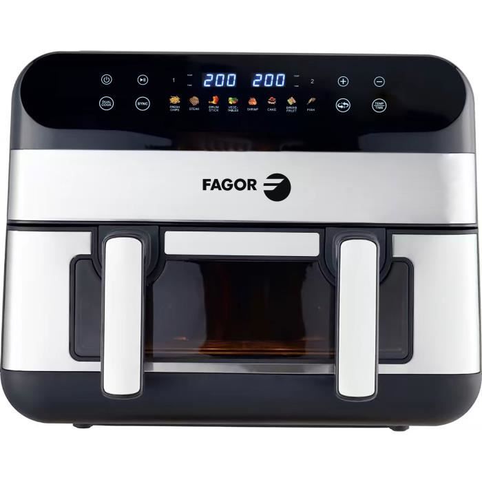 Friteuse sans huile - FAGOR - FGF10 - 10L - 2400W - Double cuisson - 8 programmes - Airfryer grande capacité familiale