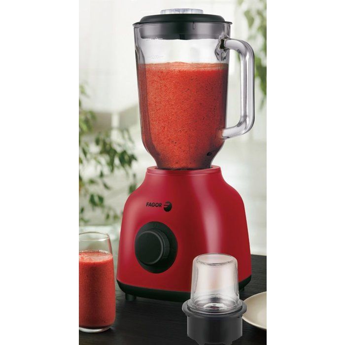 Blender 2-en-1 - FAGOR - FGB2153 - 400 W - Bol en verre gradué 1,5 L - Rouge