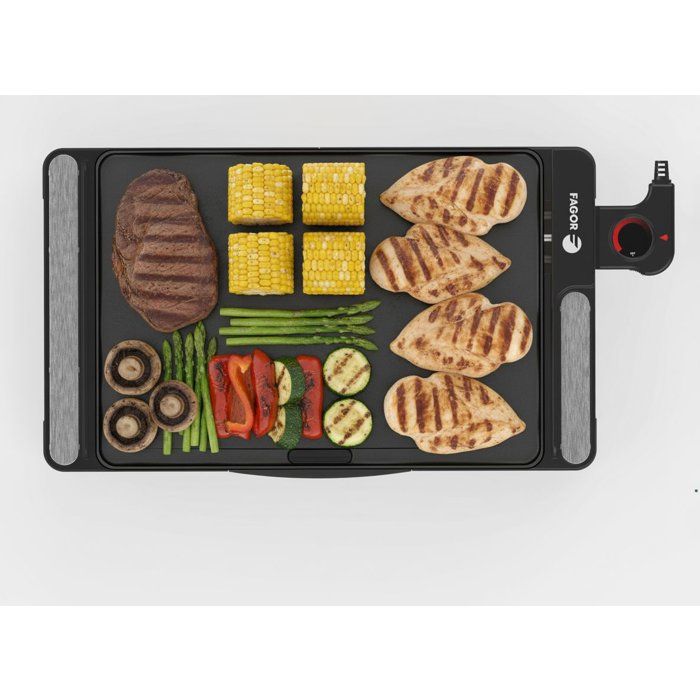 Plancha électrique - FAGOR - FG0725 - 2000 W - Plaque anti-adhésive - Thermostat réglable - Noir
