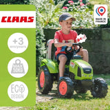 Tracteur a pédales Claas - FALK - Volant directionnel et Remorque - 100% Fabriqué en France - 60% de plastique recyclé - Des 3 ans.