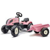 Tracteur a pédales Country Star - FALK - Avec remorque - Rose - 100% Fabriqué en France - 50% de plastique recyclé - Des 2 ans