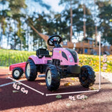 Tracteur a pédales Country Star - FALK - Avec remorque - Rose - 100% Fabriqué en France - 50% de plastique recyclé - Des 2 ans