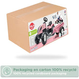 Tracteur a pédales Country Star - FALK - Avec remorque - Rose - 100% Fabriqué en France - 50% de plastique recyclé - Des 2 ans