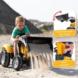 Tractopelle a pédales SuperBuilder - FALK - Capot ouvrant et remorque - Fabriqué en France - 60% de plastique recyclé - Des 3 ans