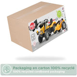 Tractopelle a pédales SuperBuilder - FALK - Capot ouvrant et remorque - Fabriqué en France - 60% de plastique recyclé - Des 3 ans