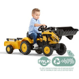 Tractopelle a pédales Komatsu - FALK - Pelle frontale et Remorque - 100% Fabriqué en France - 40% de plastique recyclé - Des 2 ans