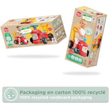 Porteur tracteur Maurice - FALK - Volant directionnel, Assise ouvrante - Fabriqué en France - 90% de plastique recyclé - Des 12 mois