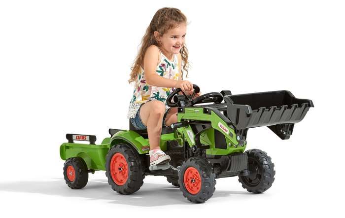 Tractopelle Claas avec remorque - FALK - Des 2 ans - 100% fabriquÈ en France - 40% plastique recyclÈ