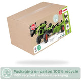 Tractopelle Claas - FALK -Volant directionnel et remorque - Vert - 100% Fabriqué en France - 70% de plastique recyclé - Des 2 ans