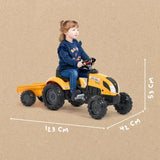 Tracteur a pédales Mighty Builder - FALK - Avec remorque - 100% Fabriqué en France - Au moins 50% de plastique recyclé - Des 2 ans