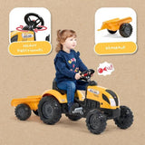 Tracteur a pédales Mighty Builder - FALK - Avec remorque - 100% Fabriqué en France - Au moins 50% de plastique recyclé - Des 2 ans