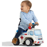 Porteur Ambulance - FALK - Avec assise ouvrante et volant directionnel avec klaxon - Rouge - 100% Fabriqué en France - Des 12 mois