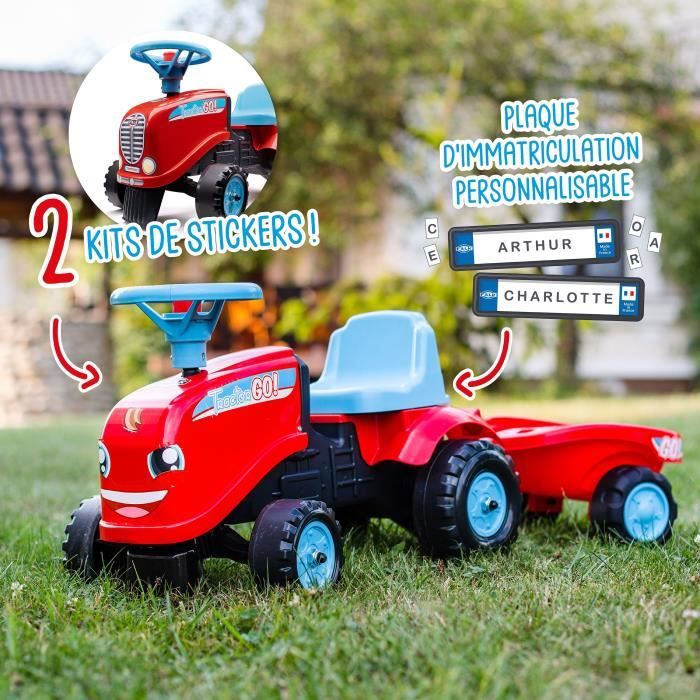 Porteur avec remorque - FALK - Tractor Go! - Des 12 mois - 100% Fabriqué en France - 40% de plastique recyclé