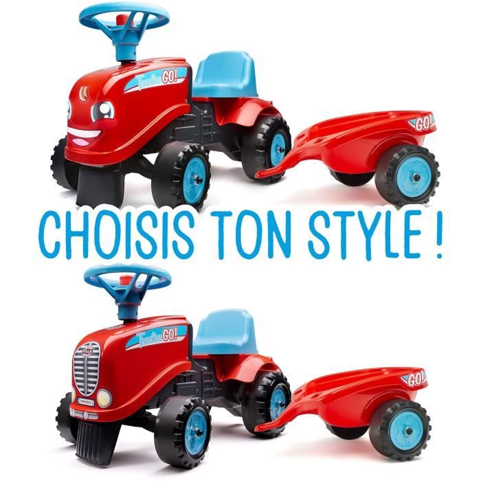 Porteur avec remorque - FALK - Tractor Go! - Des 12 mois - 100% FabriquÈ en France - 40% de plastique recyclÈ