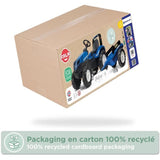 Tracteur a pédales New Holland - FALK - Volant directionnel et Remorque - Fabriqué en France - 60% de plastique recyclé - Des 3 ans