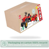 Tracteur a pédales SuperCharger - FALK - Volant directionnel et remorque - Fabriqué en France - 50% de plastique recyclé - Des 2 ans