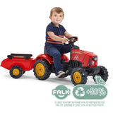 Tracteur a pédales SuperCharger - FALK - Volant directionnel et remorque - Fabriqué en France - 50% de plastique recyclé - Des 2 ans