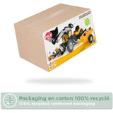 Tractopelle a pédales SuperBuilder - FALK - Volant directionnel, Remorque - Fabriqué en France, 40% de plastique recyclé - Des 2 ans