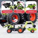 Tractopelle Claas - FALK - Volant directionnel, Excavatrice et Remorque - Fabriqué en France - 60% de plastique recyclé - Des 2 ans