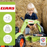Tractopelle Claas - FALK - Volant directionnel, Excavatrice et Remorque - Fabriqué en France - 60% de plastique recyclé - Des 2 ans