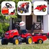 Tracteur - FALK - X-Tractor - Des 2 ans - 100% Fabriqué en France - 50% de plastique recyclé - Capot ouvrant, cheminée et remorque