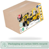 Tractopelle a pédales Komatsu - FALK - Pelle frontale & Excavatrice - 100% Fabriqué en France - 30% de plastique recyclé - Des 2 ans