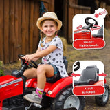 Tracteur a pédales Massey Ferguson - FALK - Volant directionnel, Remorque - Fabriqué en France - 60% de plastique recyclé, Des 3 ans