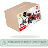 Tractopelle a pédales Massey Ferguson - FALK -Pelle frontale et Remorque - Fabriqué en France - 50% de plastique recyclé - Des 3 ans