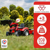 Tractopelle a pédales Massey Ferguson - FALK -Pelle frontale et Remorque - Fabriqué en France - 50% de plastique recyclé - Des 3 ans