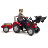 Tractopelle a pédales - FALK - Mc Cormick avec remorque - Des 3 ans - 100% Fabriqué en France - 50% de plastique recyclé