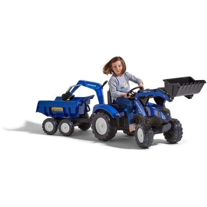 Tractopelle a pÈdales - FALK - New Holland - Des 3 ans - 100% FabriquÈ en France - 50% de plastique recyclÈ