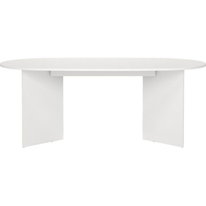 Table a manger FAMILY  Forme ovale  Finition blanc mat  6 places  200 x 100 x 76 cm