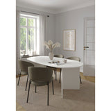 Table a manger FAMILY  Forme ovale  Finition blanc mat  6 places  200 x 100 x 76 cm