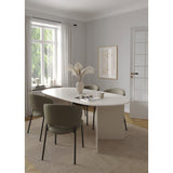 Table a manger FAMILY  Forme ovale  Finition beige cachemire  6 places  200 x 100 x 76 cm